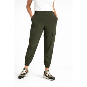 Athleta Trekkie North Jogger Pants Size 8 Dark Olive Green Cargo Hiking Stretch